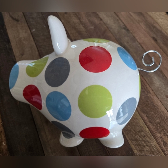 Salt & Pepper | Colorful Polka Dot Piggy Bank - Picture 6 of 6